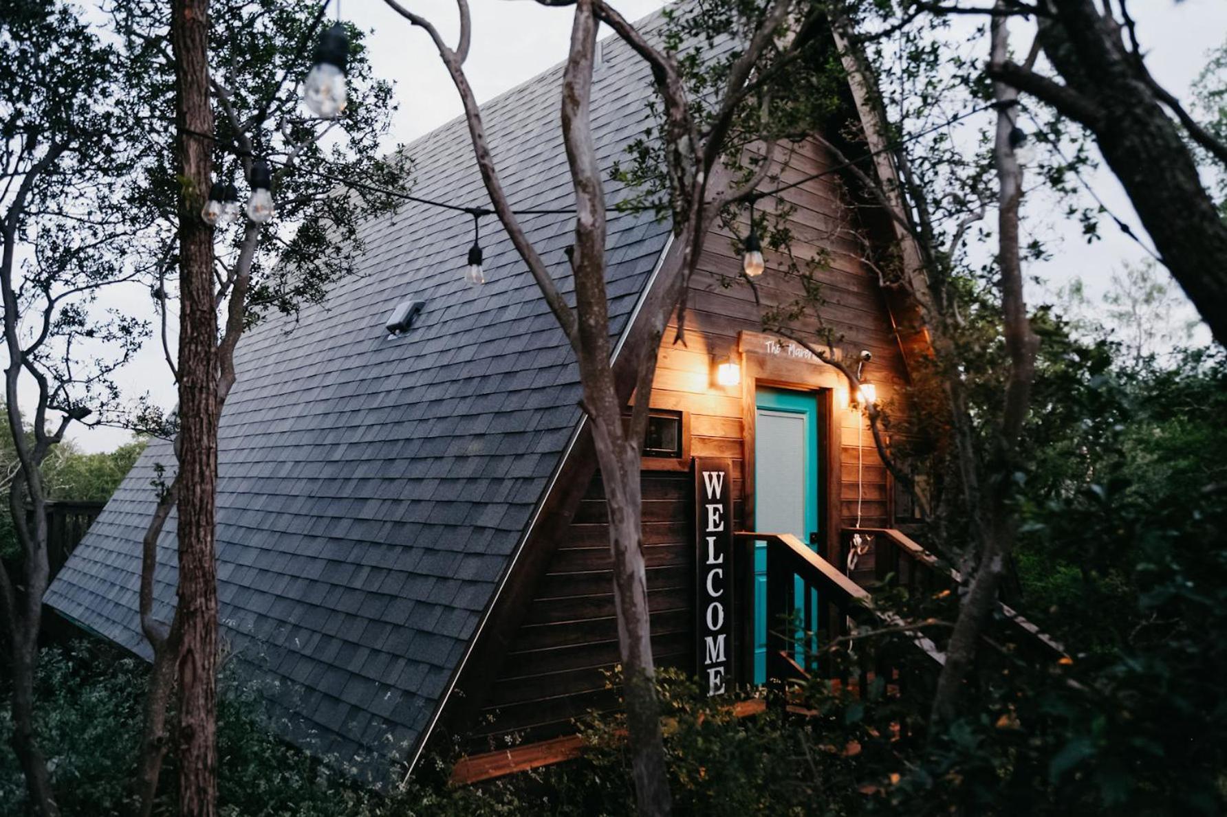 The Maverick: A-Frame W/ Hammock And Tree Top View New Braunfels Kültér fotó